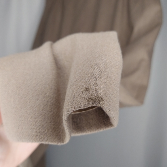 Tailored By Handmacher 60's Skirt Suit Set XS/S 10 Beige Button Velour High Neck - Picture 13 of 16